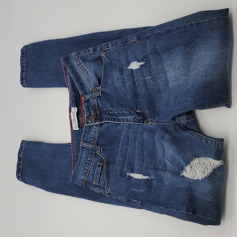 Vince BLUE. Co. JEANS ~  Skinny Distressed Mid-rise Jeans